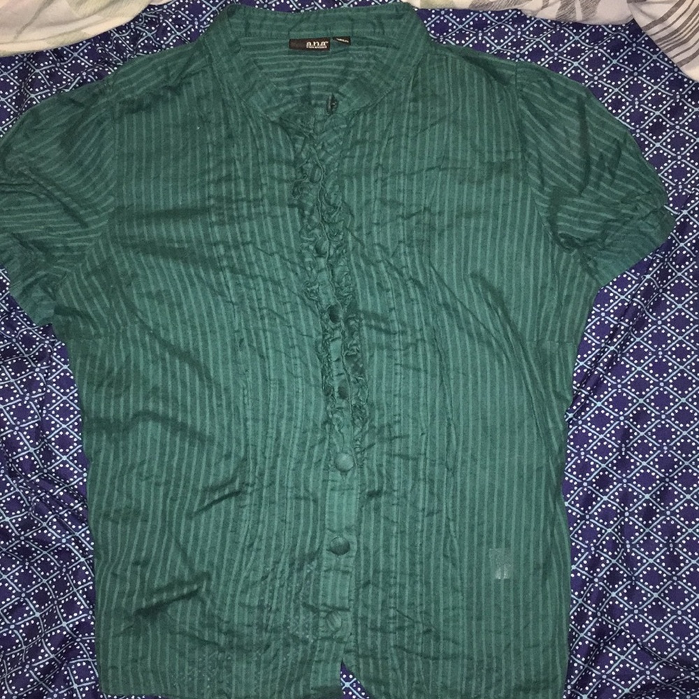 Dark green button down blouse